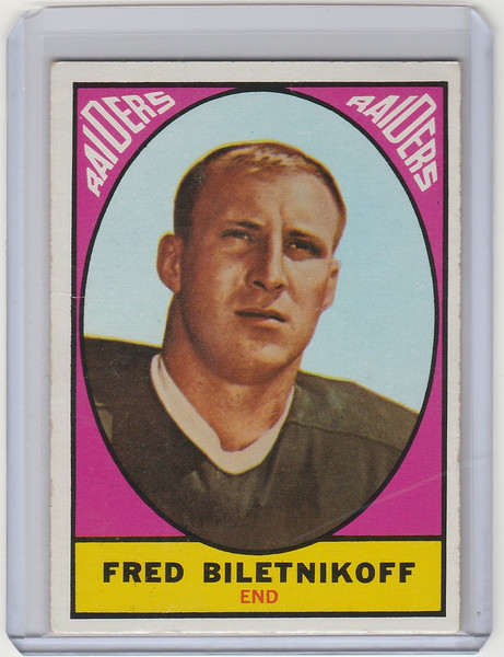 1967 Topps #106 Fred Biletnikoff Oakland Raiders EX