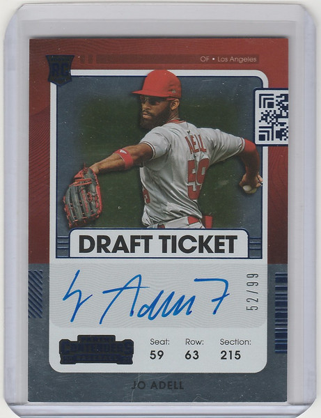 2021 Panini Contenders Auto #121 Jo Adell Los Angeles Angels 52/99