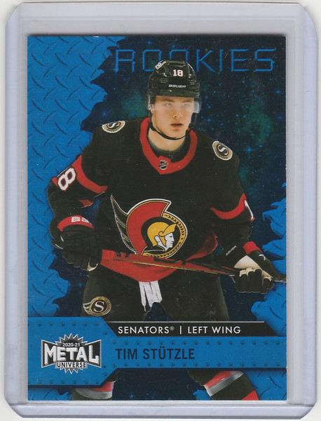 2020-21 Skybox Metal Blue Rookies #140 Tim Stutzle Ottawa Senators