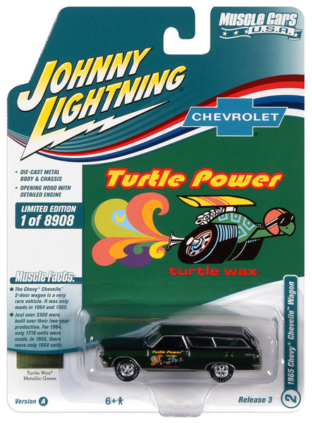 Johnny Lightning JLMC027 Muscle Car VER A 1965 Chevy Chevelle Wagon Green