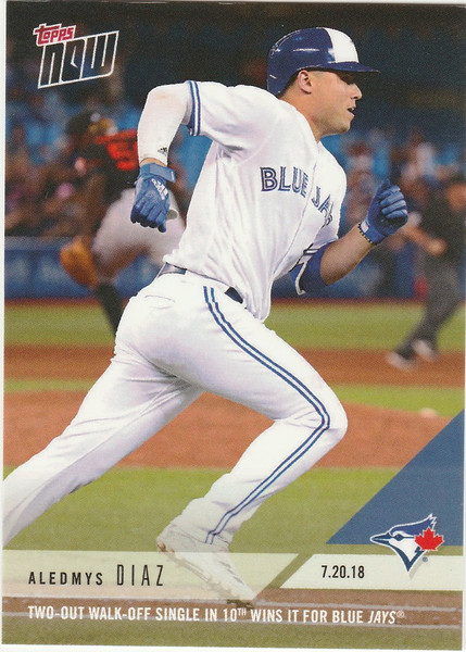 2018 TOPPS NOW #480 TWO-OUT WALK OFF SINGLE IN 10TH WINS IT ALEDMYS DIAZ