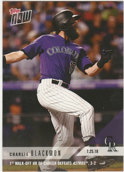 2018 TOPPS NOW #503 1ST CAREER WALK OFF HR DEFETS ASTROS 3-2 CHARLIE BLACKMON