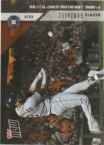 2018 TOPPS NOW #566 9TH INN 3 RUN HR LEADS ASTROS TO WIN MARWIN GONZALEZ