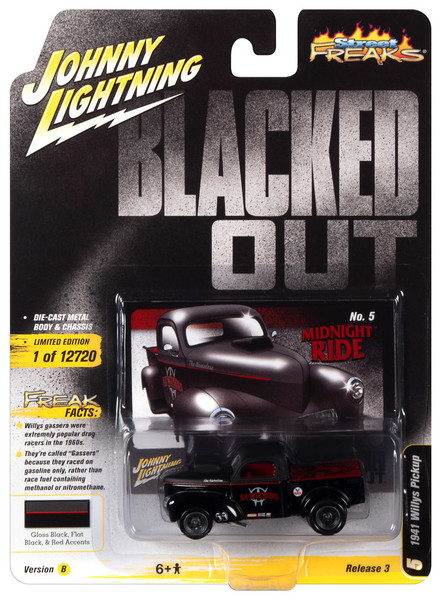 Johnny Lightning 1:64 Street Freaks Ver B 1941 Willys Pickup Gloss Black