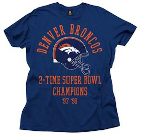 NFL Multiple Superbowl Champions Tee Shirt Denver Broncos