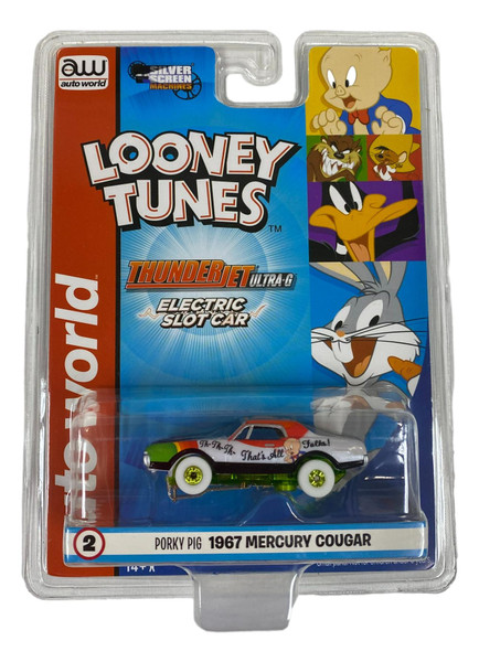 AW Thunderjet SC363 R33 Silver Screen Slot Car Porky Pig 67 Mercury Cougar CHASE