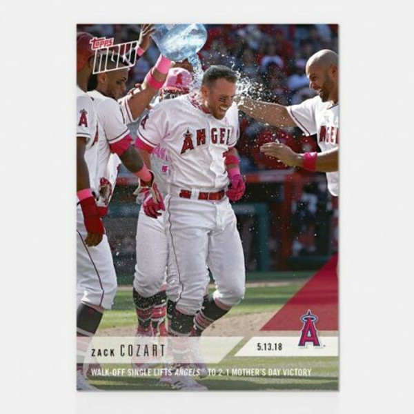 2018 TOPPS NOW #211 WALK-OFF SINGLE LIFTS ANGELS TO 2-1 VICTORY - ZACK COZART