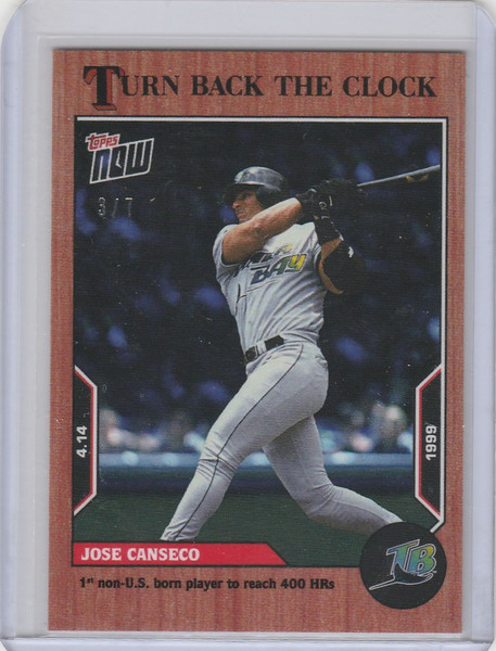 2022 TOPPS TURN BACK THE CLOCK CHERRY PARALLEL #15 JOSE CANSECO RAYS 3/7