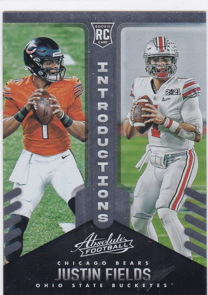2021 Panini Absolute #INT-8 Justin Fields Insert RC Chicago Bears