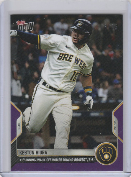 2022 TOPPS NOW PARALLEL #198 KESTON HIURA MILWAUKEE BREWERS 16/25