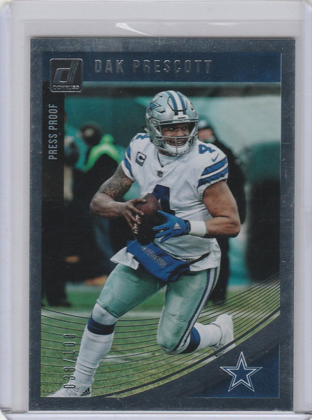 2018 Donruss Football #75 Dak Prescott Dallas Cowboys 38/100