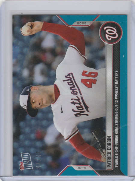 2022 TOPPS NOW PARALLEL #424 PATRICK CORBIN WASHINGTON NATIONALS 41/49