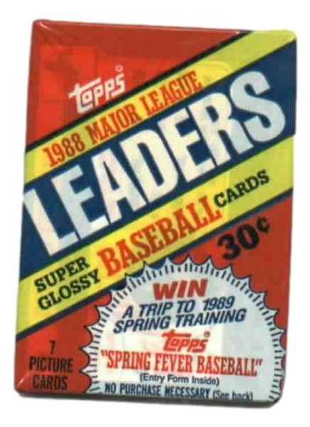 1988 Topps Major League Leaders Baseball Wax Pack