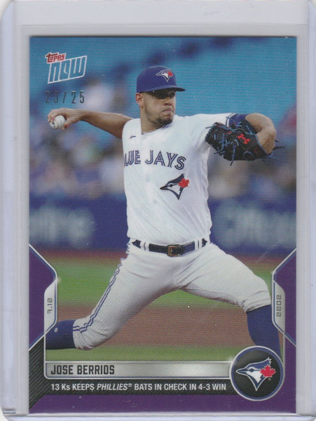 2022 TOPPS NOW PARALLEL #517 JOSE BERRIOS TORONTO BLUE JAYS 23/25