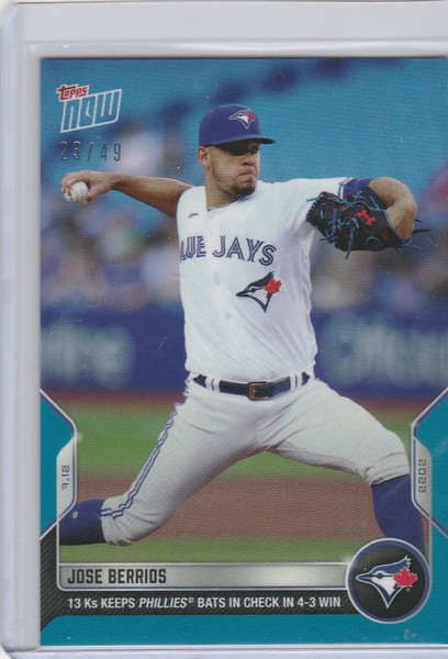 2022 TOPPS NOW PARALLEL #517 JOSE BERRIOS TORONTO BLUE JAYS 23/49