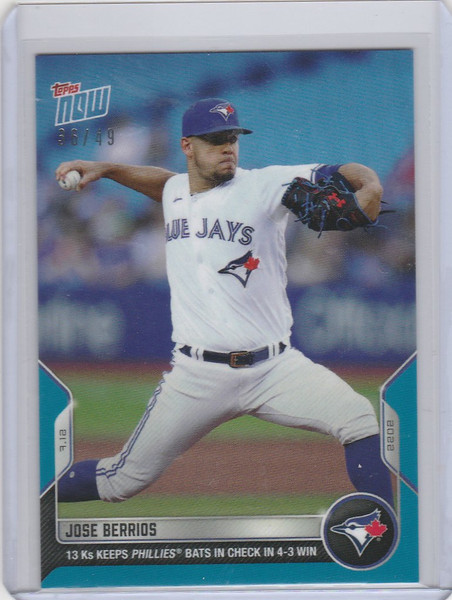 2022 TOPPS NOW PARALLEL #517 JOSE BERRIOS TORONTO BLUE JAYS 36/49