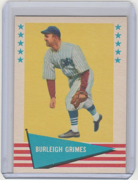 1961 Fleer #37 Burleigh Grimes NRMT Brooklyn Dodgers