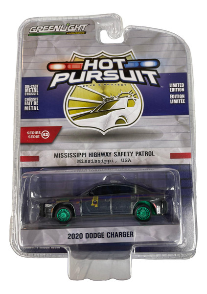 Greenlight 1:64 Hot Pursuit Series 42 2020 Dodge Charger Mississippi Hwy CHASE