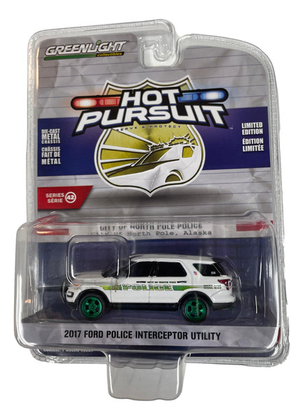 Greenlight 1:64 Hot Pursuit Series 42 2017 Ford Police Interceptor N Pole CHASE