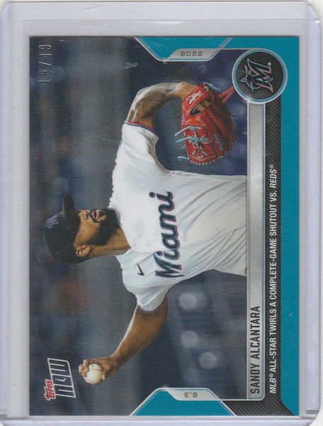 2022 TOPPS NOW PARALLEL #648 SANDY ALCANTARA MIAMI MARLINS 19/49