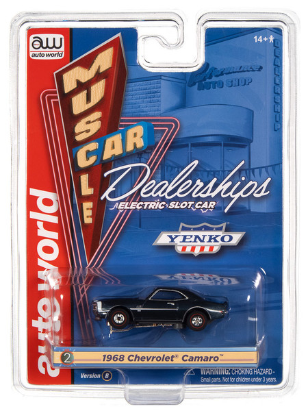 AUTO WORLD MUSCLE CAR DEALERSHIPS SC385 Slot Car 1968 Chevrolet Camaro SR B Blue