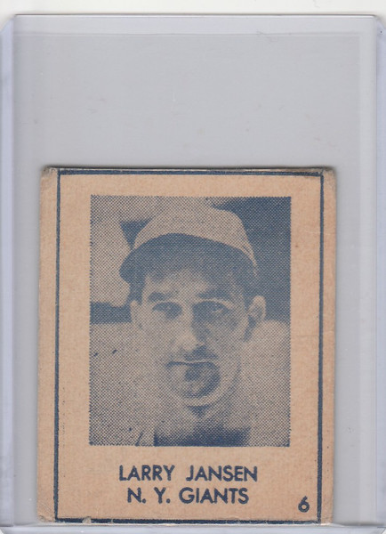 1948 R346 Blue Tint #6 Larry Jansen New York Giants