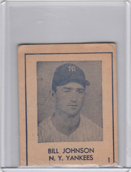 1948 R346 Blue Tint #1 Bill Johnson New York Yankees