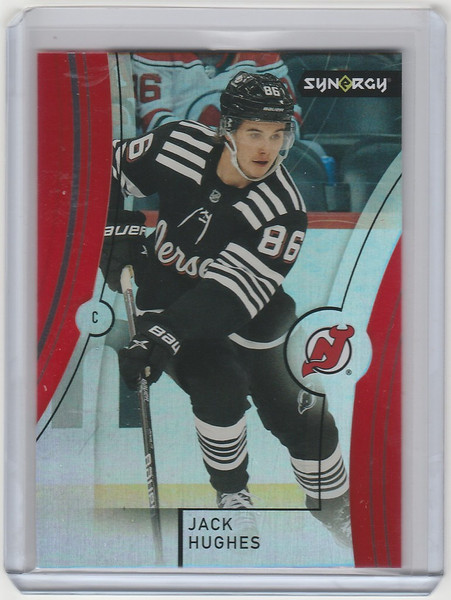 2021-22 Upper Deck Synergy Red Parallel #30 Jack Hughes New Jersey Devils Bounty