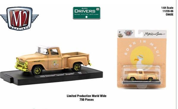 M2 Machines Auto-Drivers 1:64 R86 1958 Chevrolet Apache Stepside CHASE