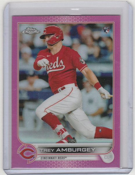 2022 Topps Chrome Pink #61 Trey Amburgey - Cincinnati Reds RC