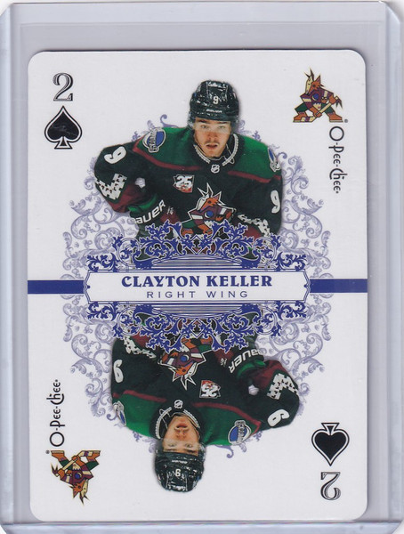 2022-23 OPC Hockey Playing Cards #2-SPADES Clayton Keller - Arizona Coyotes