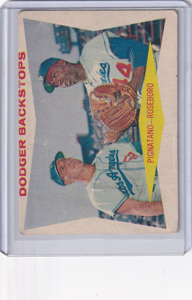 1960 Topps Baseball #292 Dodgers Backstop Pignatano Roseboro