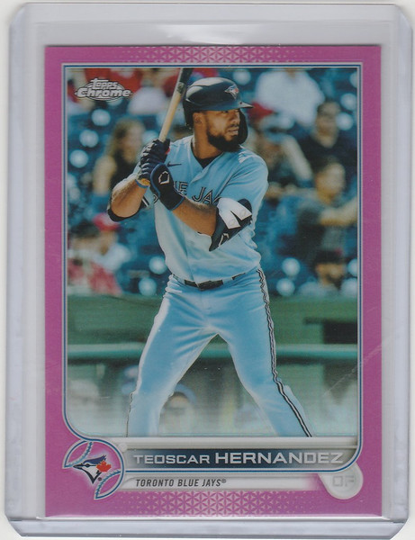 2022 Topps Chrome Pink #185 Teoscar Hernandez - Toronto Blue Jays