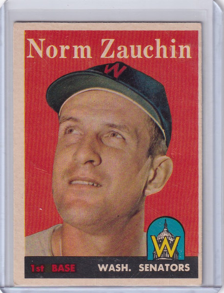 1958 Topps Baseball #422 Norm Zauchin - Washington Senators