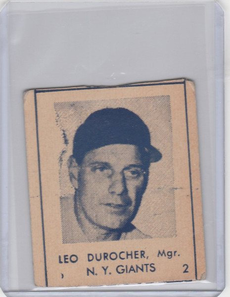 1948 R346 Blue Tint #2 Leo Durocher New York Giants