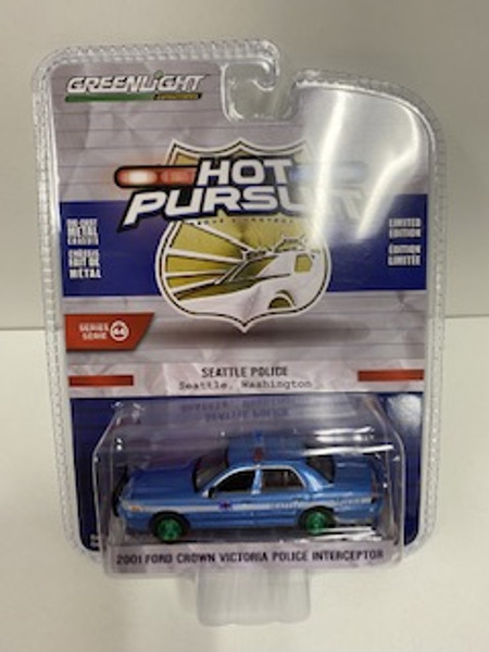 Greenlight 1:64 Hot Pursuit Series 44 2001 Ford Victoria Police Seattle CHASE