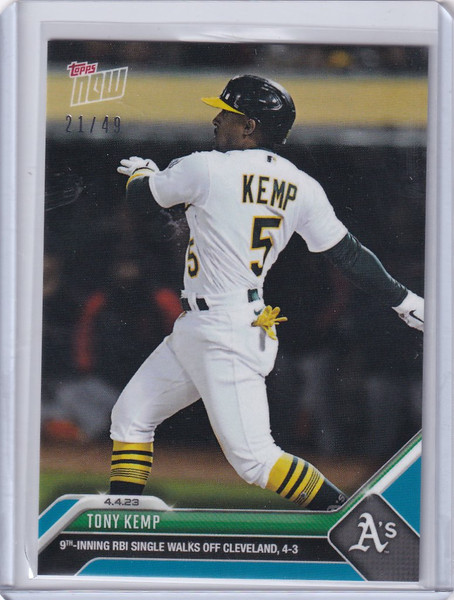 2023 TOPPS NOW PARALLEL #52 TONY KEMP OAKLAND ATHLETICS 21/49