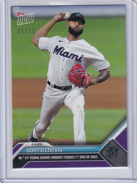 2023 TOPPS NOW PARALLEL #46 SANDY ALCANTARA MIAMI MARLINS 5/25