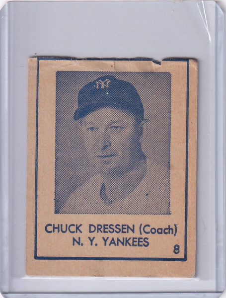 1948 R346 Blue Tint #8 Chuck Dressen New York Yankees