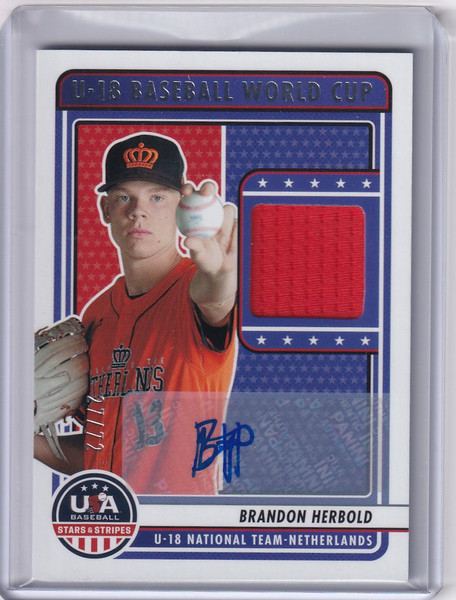 2023 Panini USA Stars & Stripes Baseball Auto Relic Brandon Herbold 27/72