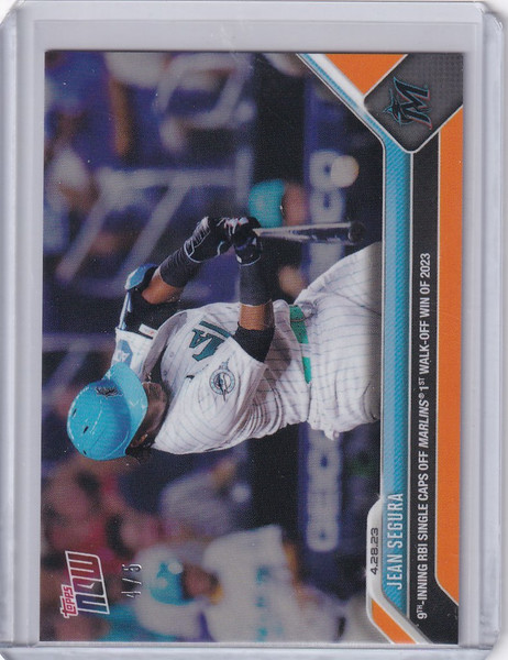 2023 TOPPS NOW PARALLEL #196 JEAN SEGURA MIAMI MARLINS 4/5