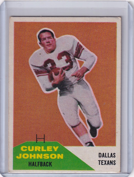 1960 Fleer Football #123 Curley Johnson RC - Dallas Texans