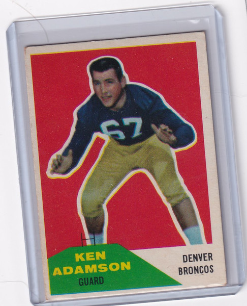 1960 Fleer Football #33 Ken Adamson RC - Denver Broncos