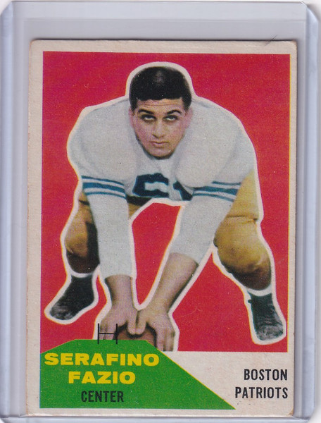 1960 Fleer Football #15 Serafino Fazio RC - Boston Patriots