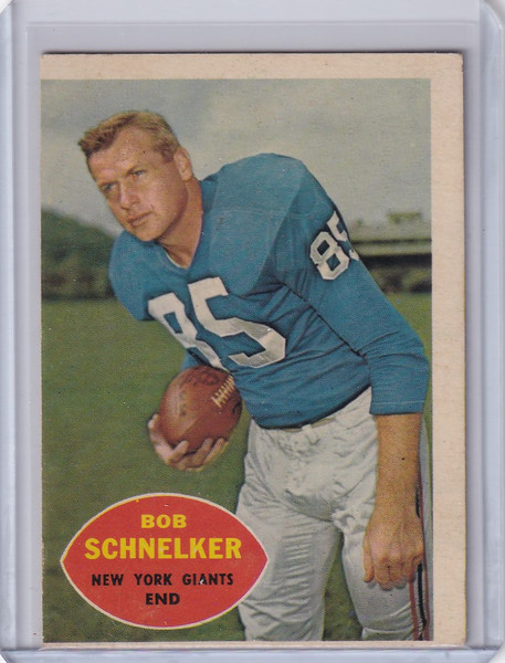 1960 Topps Football # 76 Bob Schnelker - New York Giants
