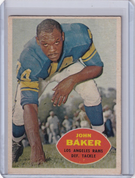 1960 Topps Football # 70 John Baker RC - Los Angeles Rams