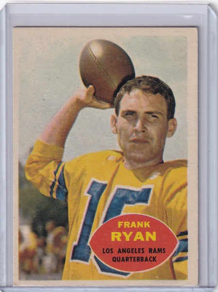 1960 Topps Football # 62 Frank Ryan RC - Los Angeles Rams