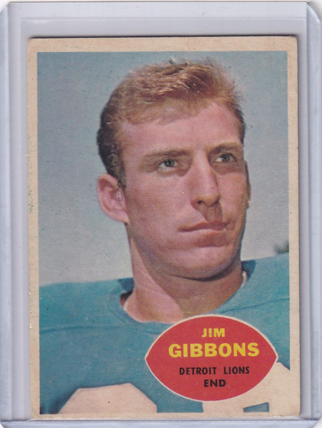 1960 Topps Football # 44 Jim Gibbons RC - Detroit Lions