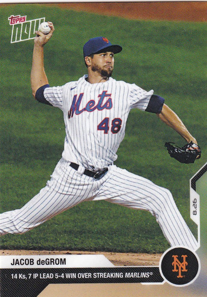 2020 TOPPS NOW #164 JACOB DEGROM NEW YORK METS