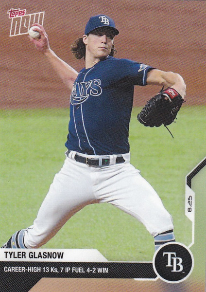 2020 TOPPS NOW #158 TYLER GLASNOW TAMPA BAY RAYS